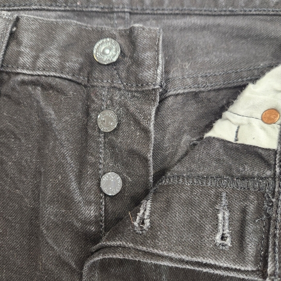 Levis 501 XX CT Jeans Mens 34x30 Button Fly Retro Black Denim Custom Tapered VTG - Picture 6 of 12